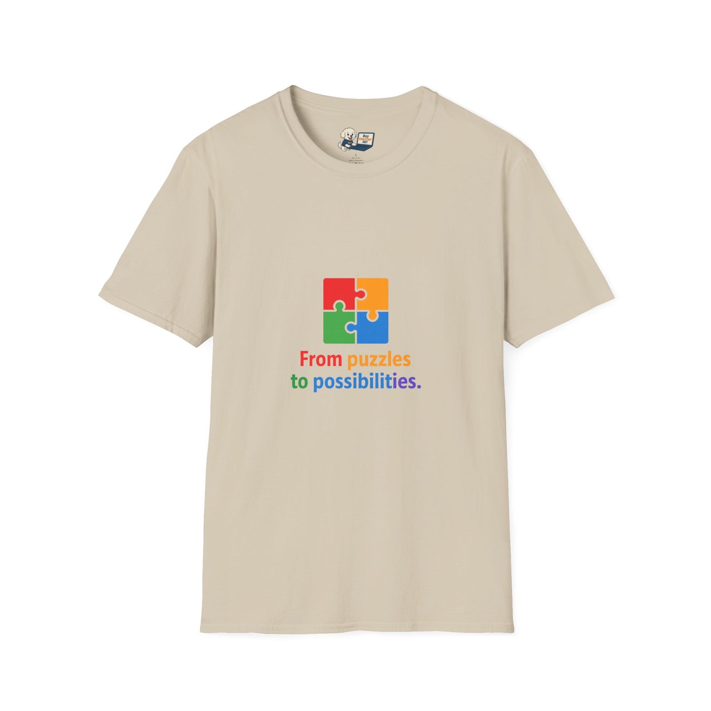 Autism Awareness - "From Puzzles to Possibilities" -  Unisex Softstyle T-Shirt (Various Colors)