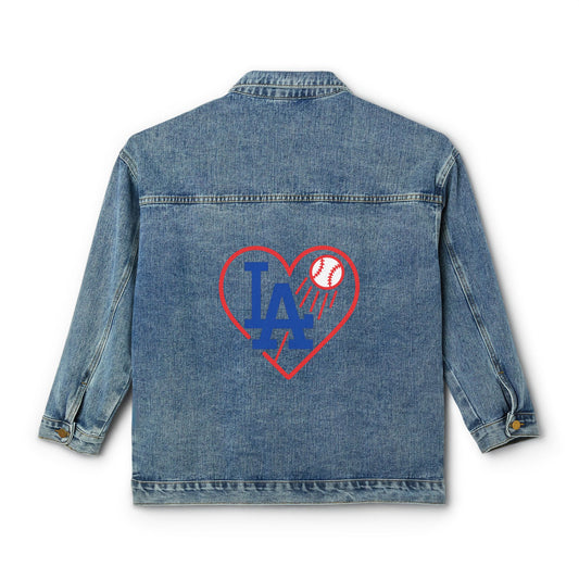 Women's Heart L.A. Denim Jacket - Casual Sportswear for Fans