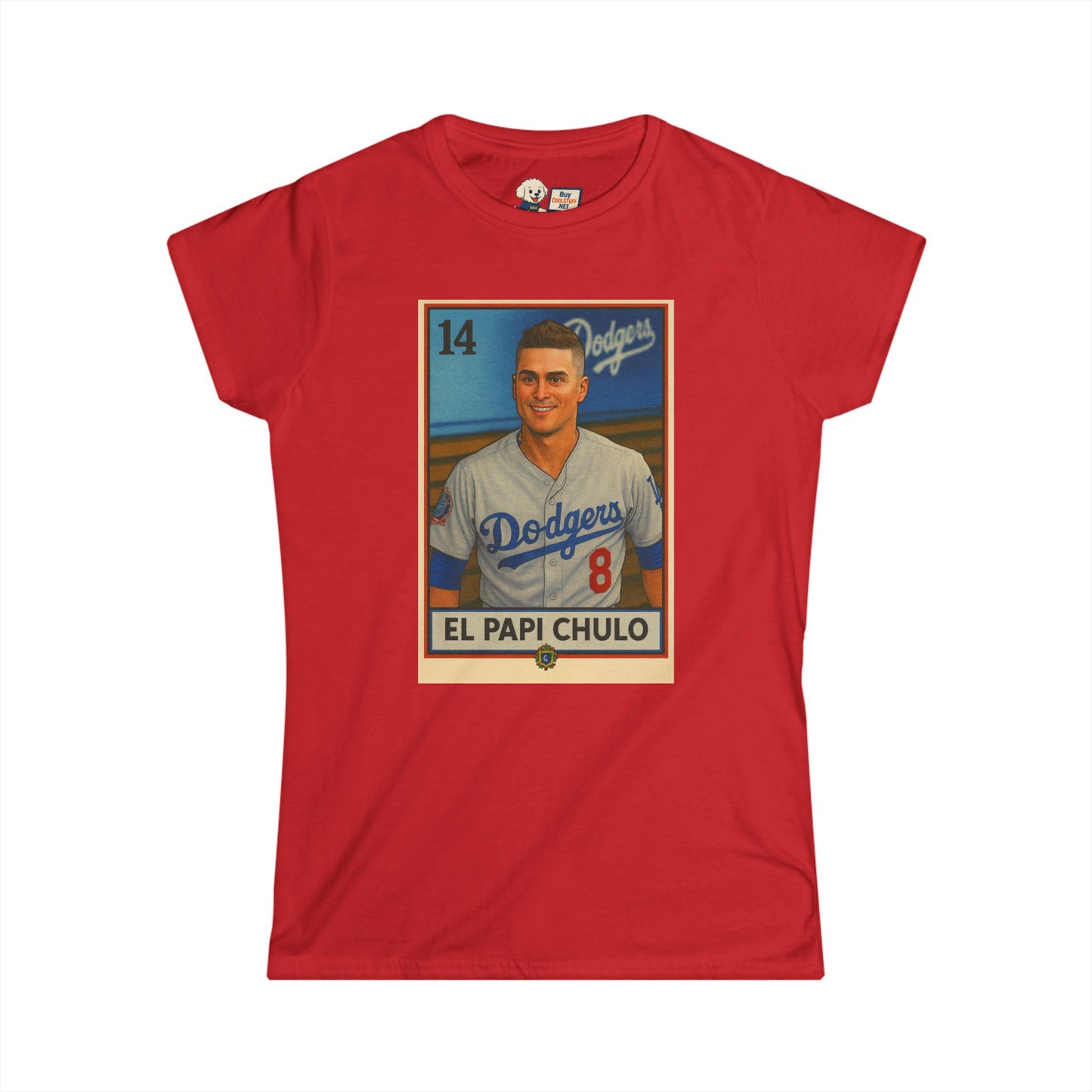 Dodgers - Kike Hernandez (EL PAPI CHULO) Loteria Women's Softstyle Tee, Retro Baseball Shirt, Casual Sportswear