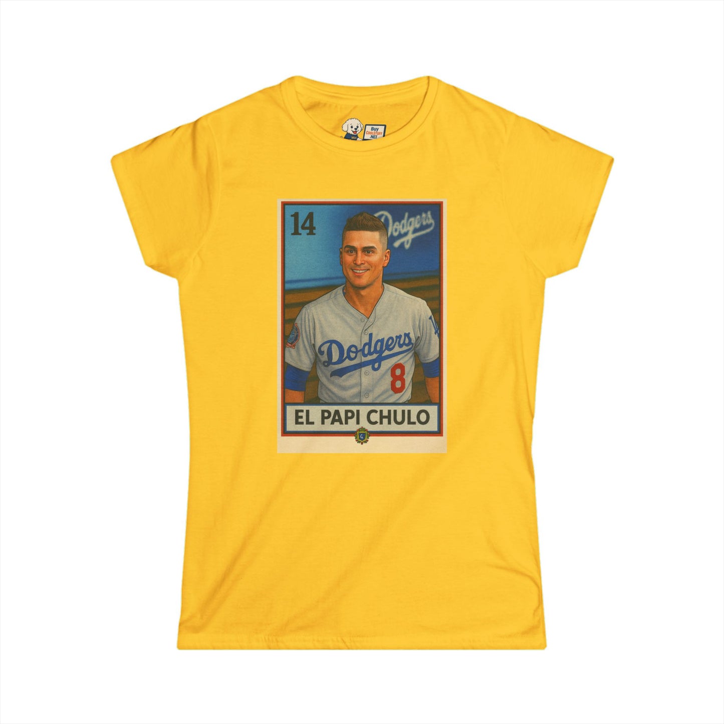 Dodgers - Kike Hernandez (EL PAPI CHULO) Loteria Women's Softstyle Tee, Retro Baseball Shirt, Casual Sportswear