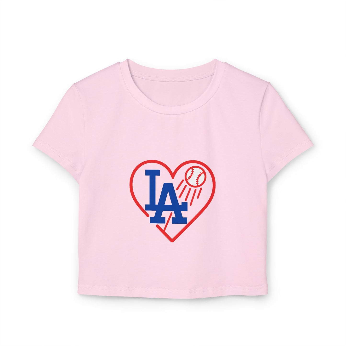 Women's L.A. Baseball Heart Sexy Tee - Cute Floral Design