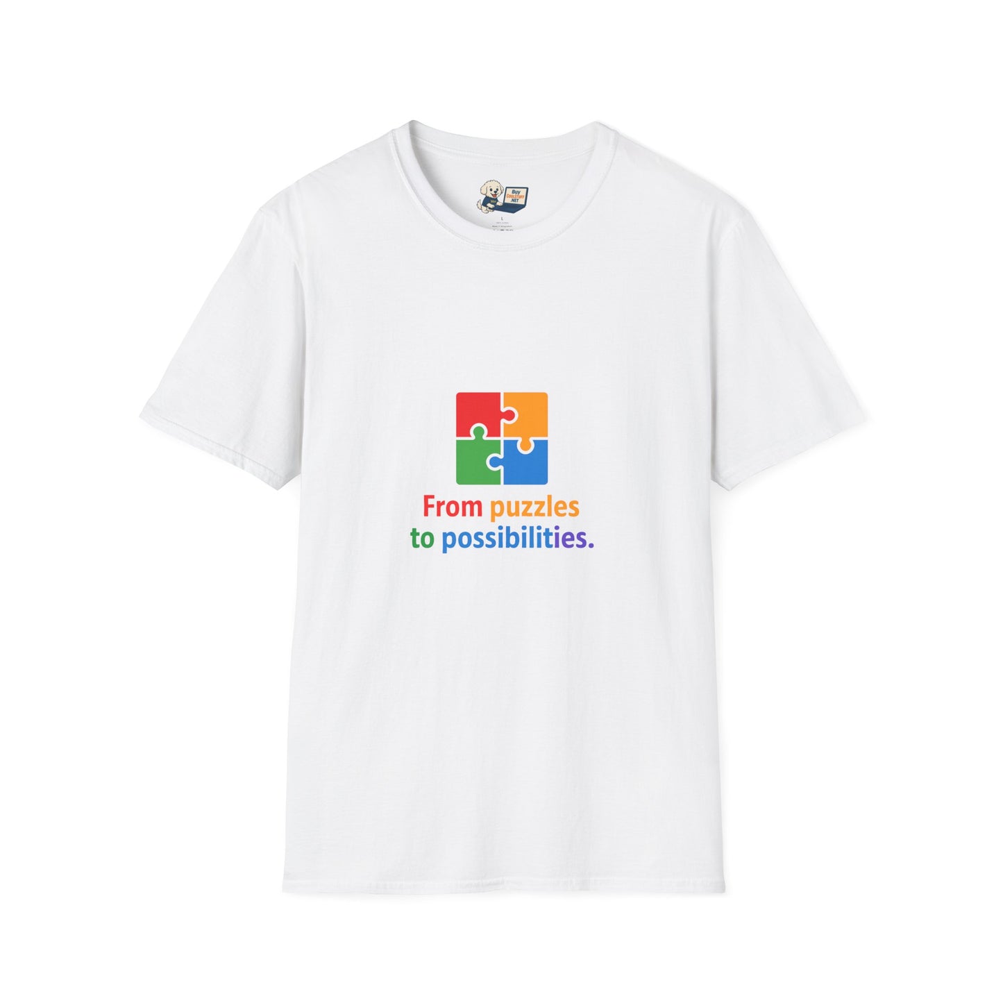 Autism Awareness - "From Puzzles to Possibilities" -  Unisex Softstyle T-Shirt (Various Colors)