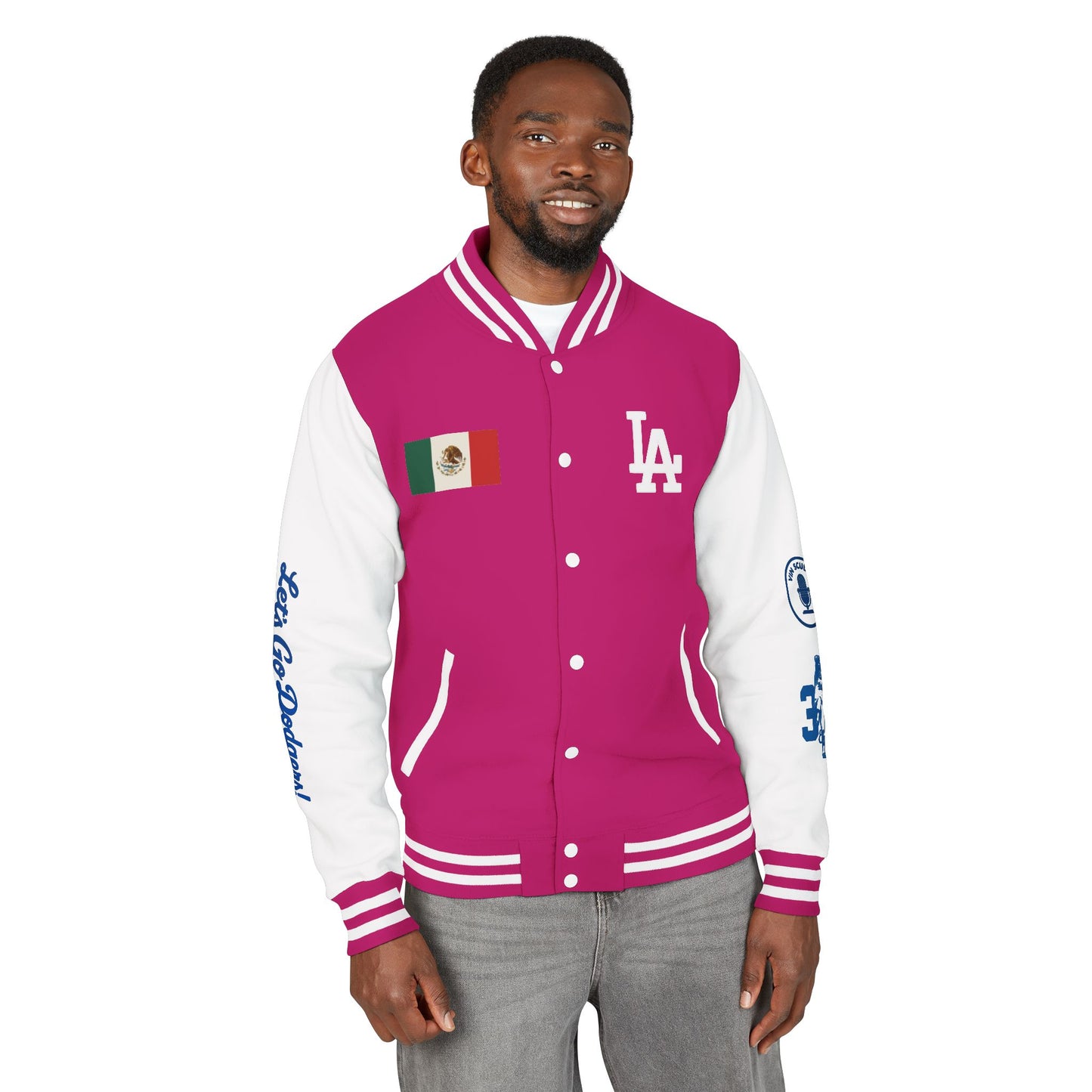 Mexican Flag Los Doyers Unisex Heavyweight - Letterman Jacket - Men & Women