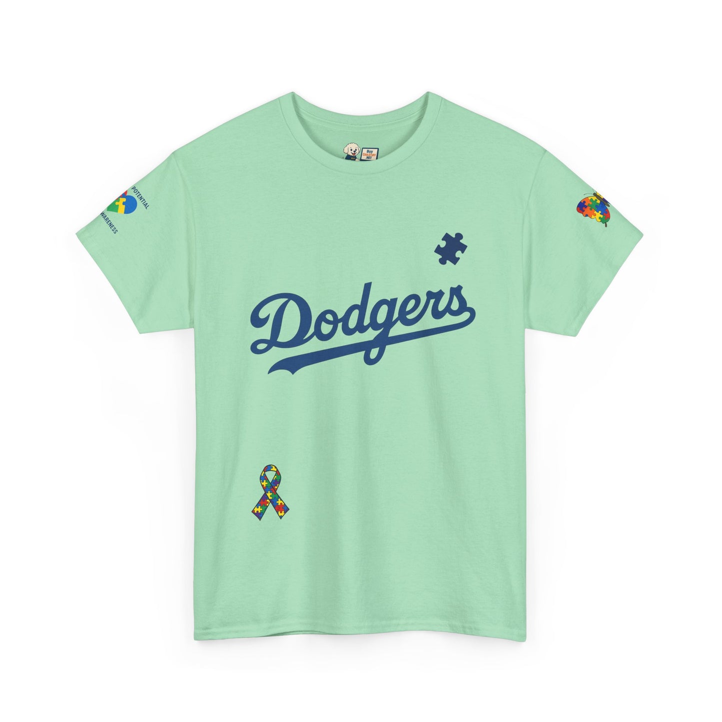 Autism Awareness - Dodgers Tee -Unisex Heavy Cotton Tee - Men & Women