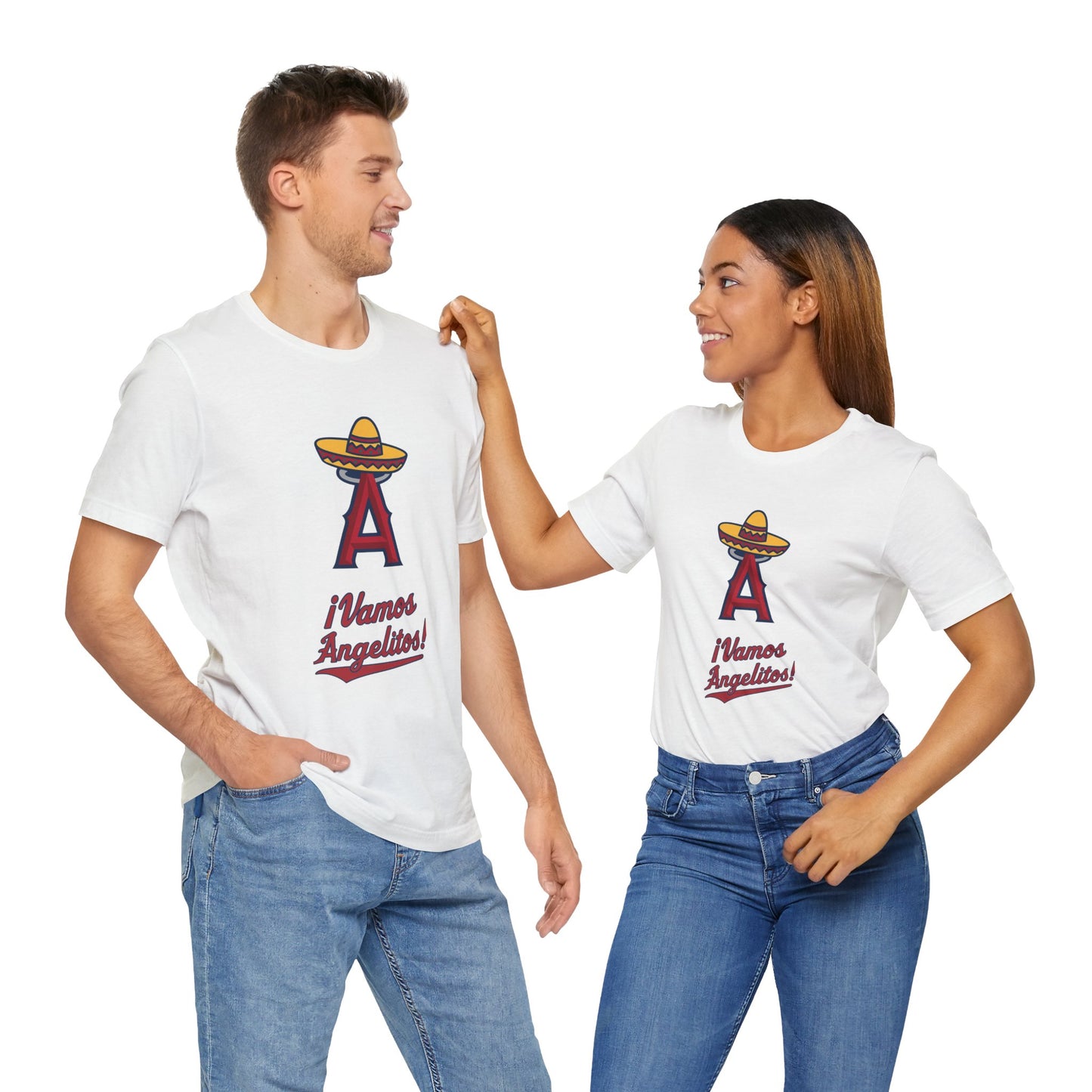 ¡Vamos Angelitos! Unisex Short Sleeve Tee - Fun and Festive Casual Wear - Angels
