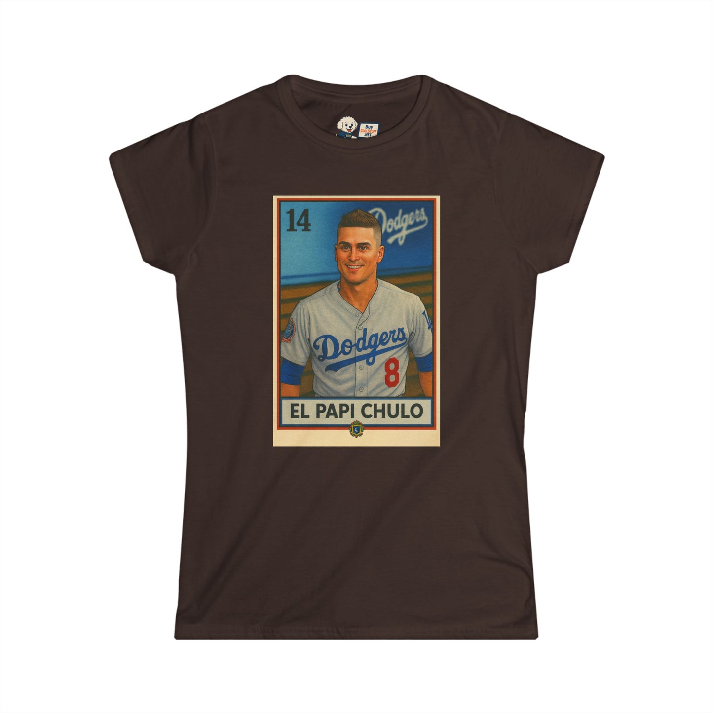 Dodgers - Kike Hernandez (EL PAPI CHULO) Loteria Women's Softstyle Tee, Retro Baseball Shirt, Casual Sportswear