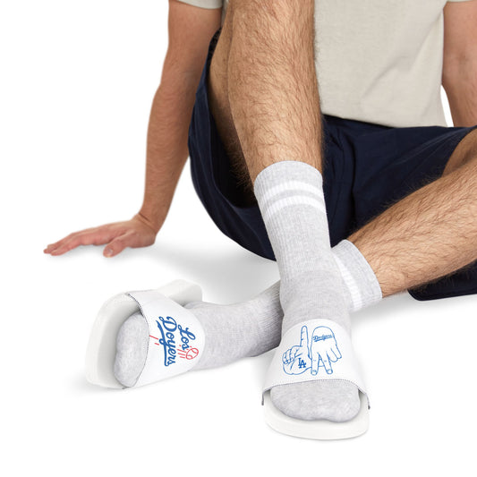 Los Doyers Men's Slide Sandals  - Perfect for Real Dodger Fans!