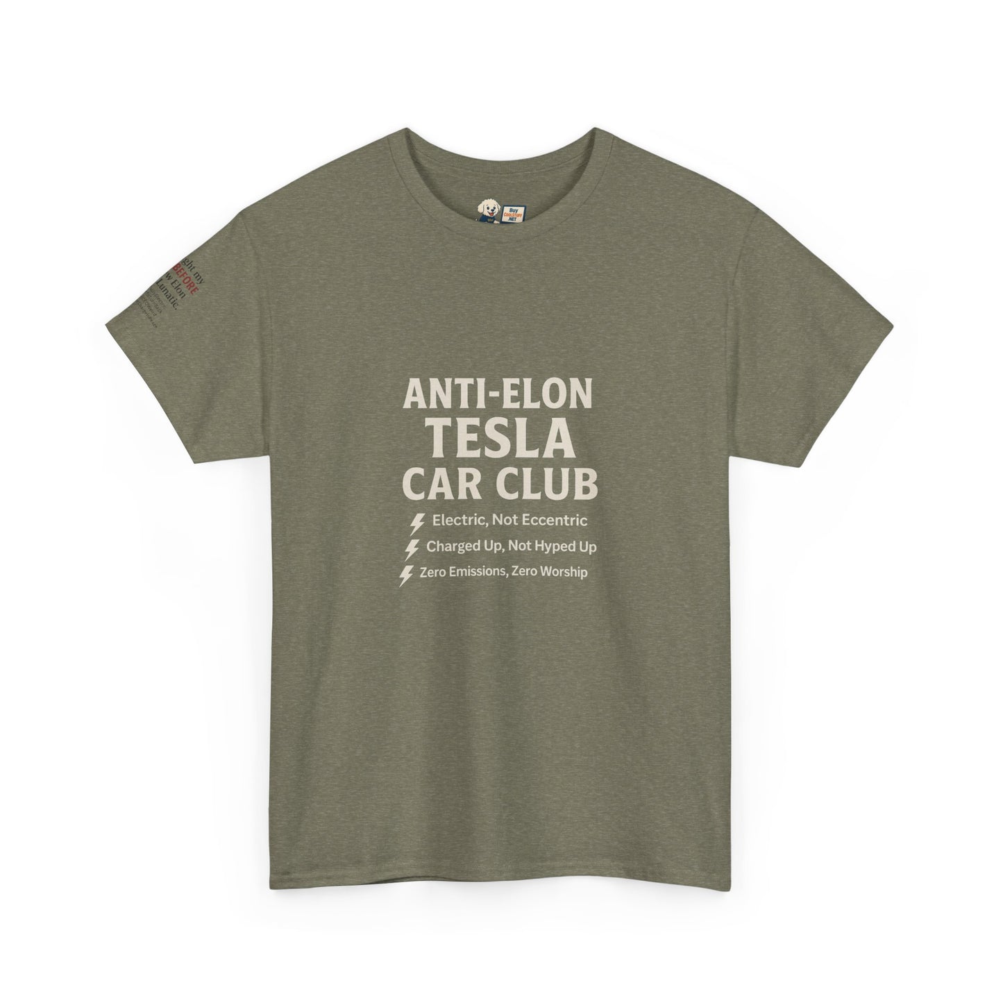 Anti-Elon Tesla Car Club- Heavy Cotton Tee - Cool Casual Wear