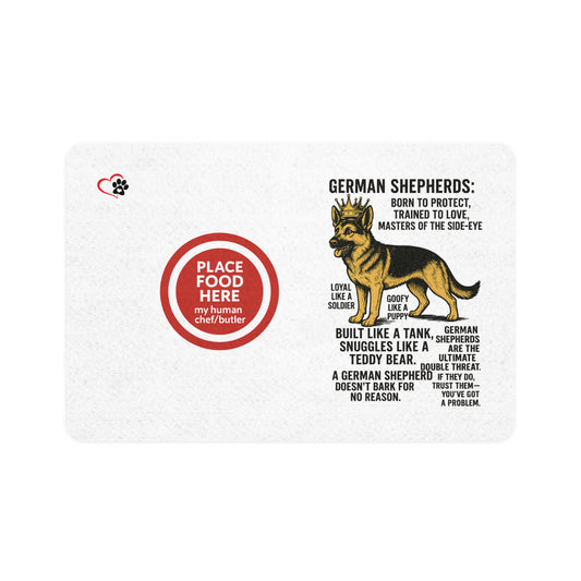 German Shepherd - Pet Food Mat - Fun Dog Feeding Mat