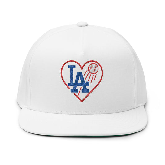L.A. Heart Embroidered Flat Bill Cap - Perfect Gift for Men & Women