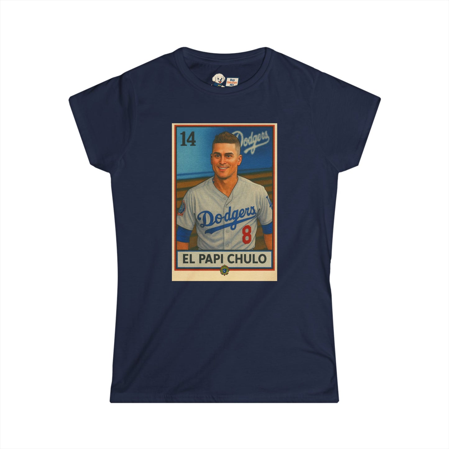 Dodgers - Kike Hernandez (EL PAPI CHULO) Loteria Women's Softstyle Tee, Retro Baseball Shirt, Casual Sportswear